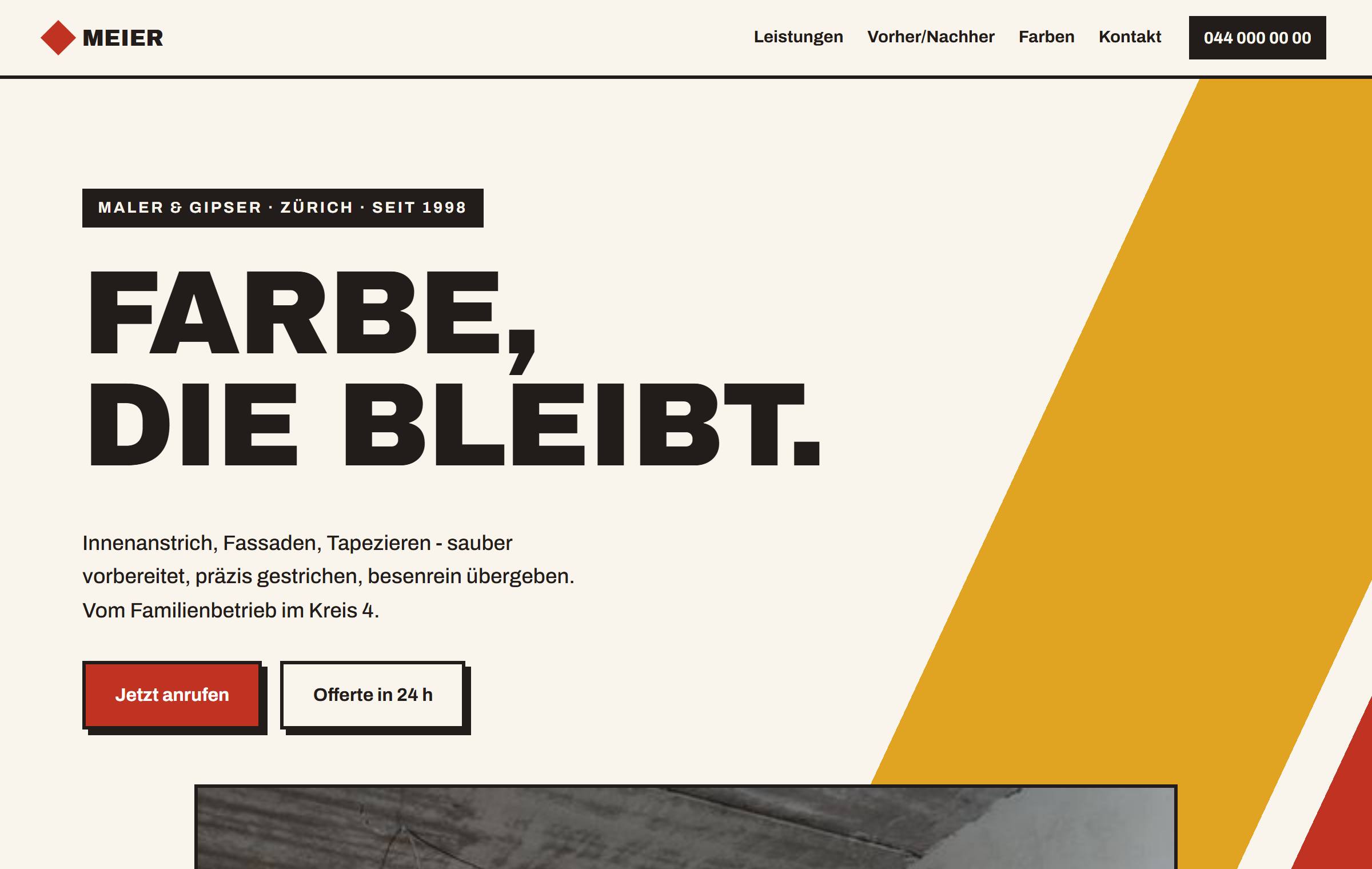 Demo-Website Malergeschäft Meier